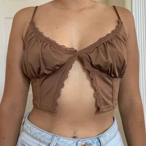 brown crop top